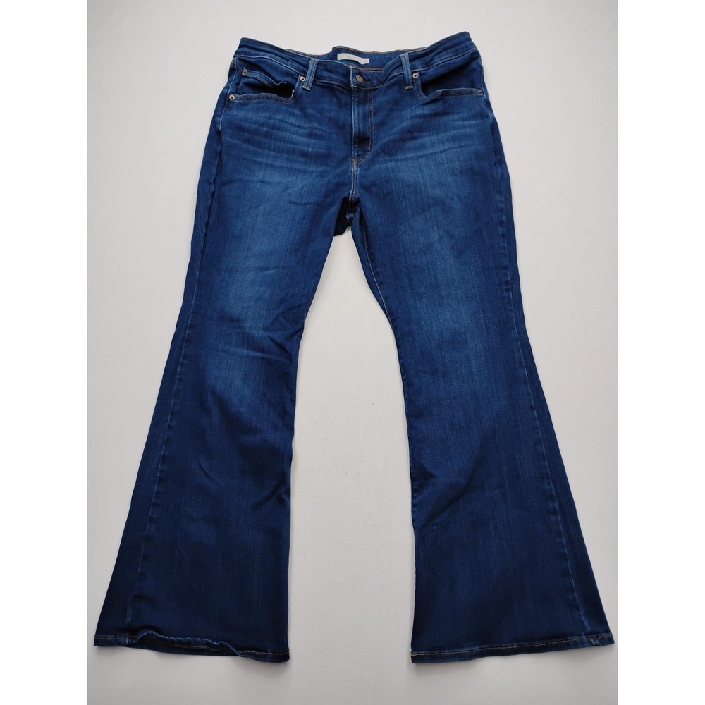Levi's Women's 726 High Rise Flare Jeans Tag 34x30 Dark Wash (Measures 38x29)